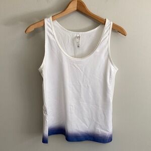 Inphorm White and Purple Ombre Tennis Tank Top, Size Medium